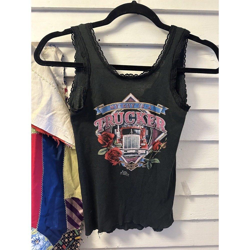 Vintage Rare 1986 3D Emblem Truck Tank Top Shirt Womens Small